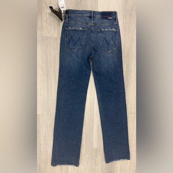 NWT MOTHER Jeans  high-rise, straight leg kick it jean in "Tell it to the Pope" - Picture 5 of 11